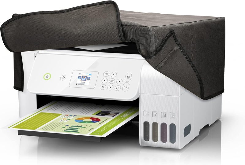 kwmobile Dust Cover Compatible with Epson Eco Tank ET-2826/2800 - Printer Case - Fabric Protector Cover - Dark Grey - Image 1